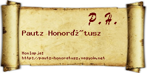 Pautz Honorátusz névjegykártya